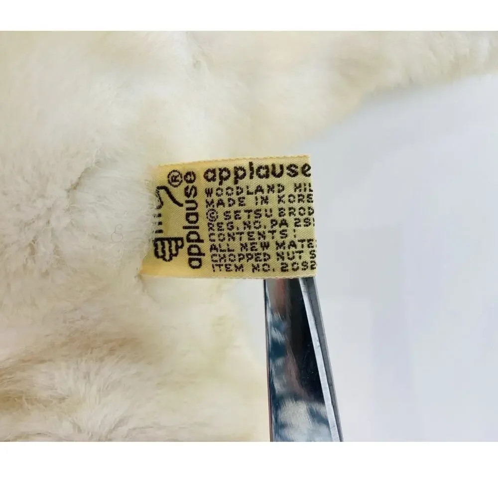 White SOFT Floppy BEAR APPLAUSE KOREA 80s Ecru Cream Chopped Nut Shells Belly La